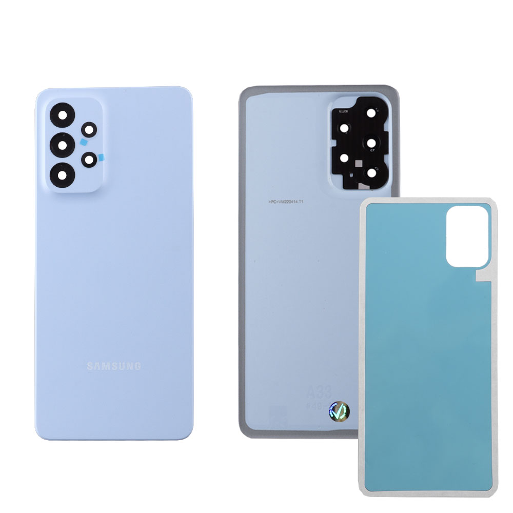 matshop.gr - SAMSUNG A33 5G A336 BATTERY COVER + LENS + ΦΙΛΜ ΑΔΙΑΒΡΟΧΟΠΟΙΗΣΗΣ BLUE 3P OR