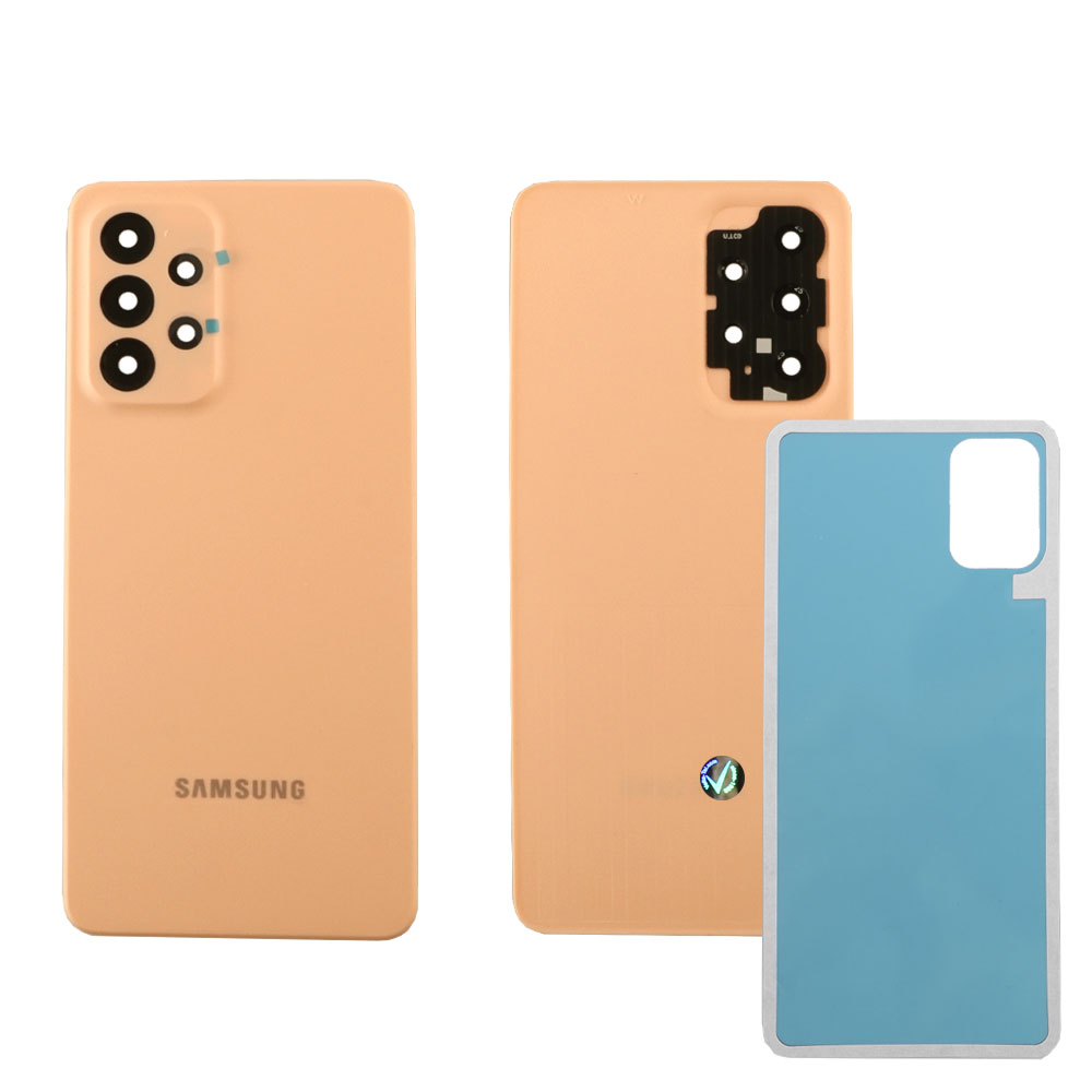 matshop.gr - SAMSUNG A33 5G A336 BATTERY COVER + LENS + ΦΙΛΜ ΑΔΙΑΒΡΟΧΟΠΟΙΗΣΗΣ PEACH 3P OR