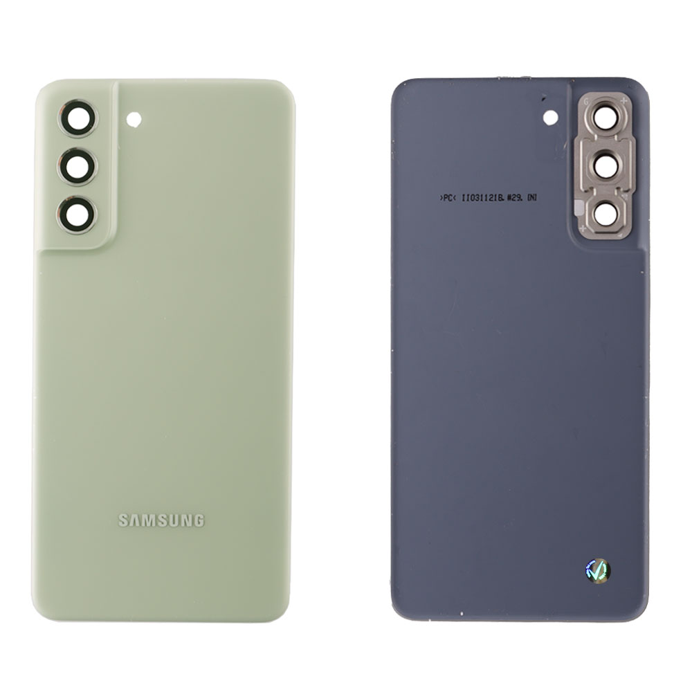 matshop.gr - SAMSUNG S21 FE 5G G990 BATTERY COVER + LENS OLIVE GREEN 3P OR