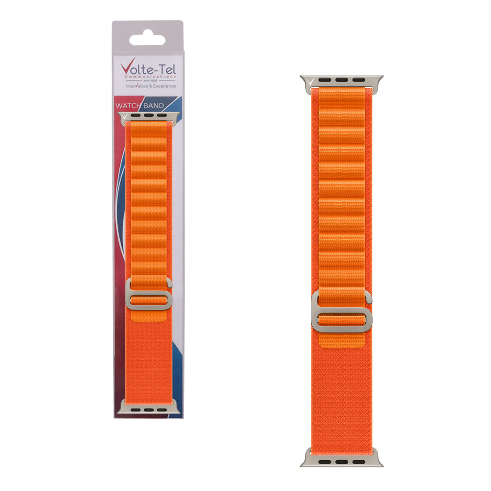 matshop.gr - VOLTE-TEL ΛΟΥΡΑΚΙ ΡΟΛΟΓΙΟΥ APPLE WATCH 38/40/41mm ALPINE LOOP ORANGE VT105 SIZE L