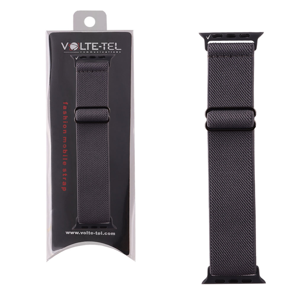 matshop.gr - VOLTE-TEL ΛΟΥΡΑΚΙ ΡΟΛΟΓΙΟΥ APPLE WATCH 42/44/45/49mm ELASTIC BRAIDED NYLON GREY VT101