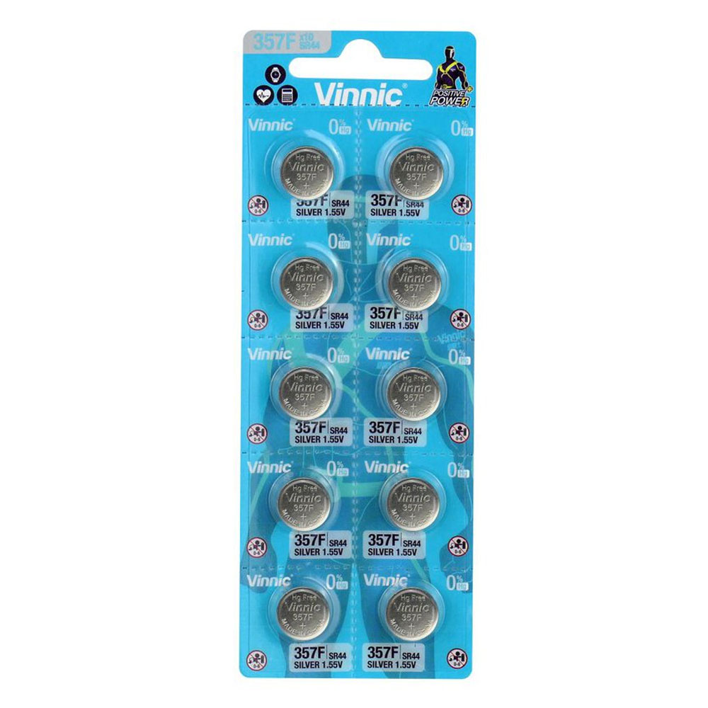 matshop.gr - VINNIC ΜΠΑΤΑΡΙΕΣ ΡΟΛΟΓΙΟΥ LR44/ AG13/L1154/G13/157/SR44/303/ A76/357/V13GA/RW8 1.55V SILVER OXIDE 1 ΤΕΜ. 10/BLISTER