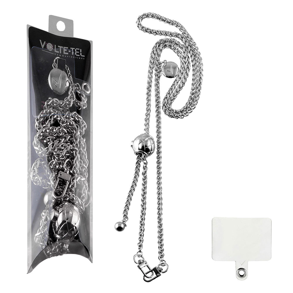 matshop.gr - VOLTE-TEL NECK STRAP - ΑΛΥΣΙΔΑ ΛΑΙΜΟΥ ΓΙΑ ΘΗΚΕΣ SILVER VT422 110cm