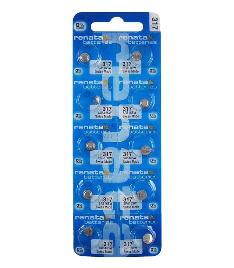 matshop.gr - RENATA ΜΠΑΤΑΡΙΕΣ ΡΟΛΟΓΙΟΥ SR62 /317/SR516 SILVER OXIDE 1.55V 1 ΤΕΜ. 10/BLISTER