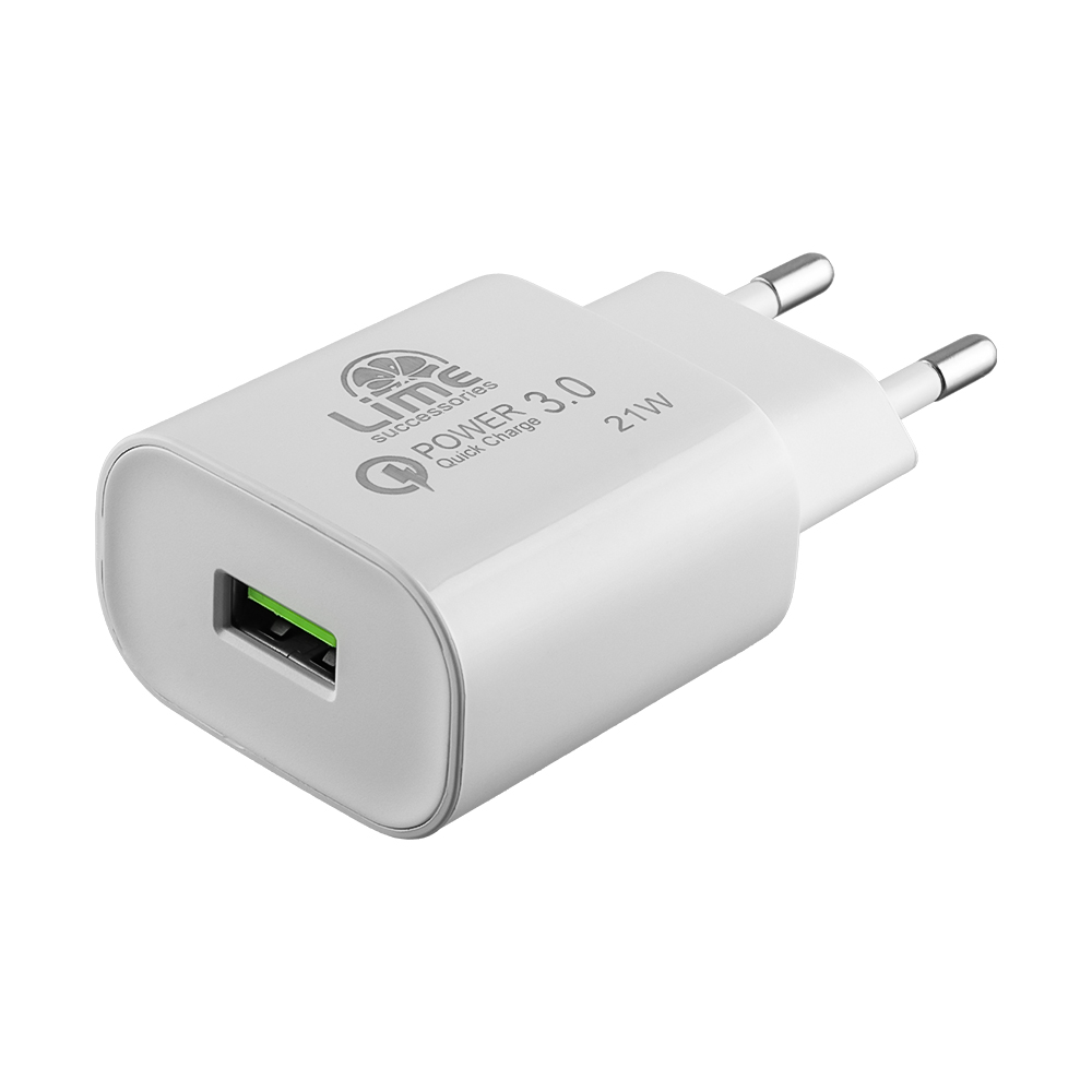 LIME USB 3.0 FAST TRAVEL CHARGER QC 3.0 LTU25 21W 4000mA WHITE
