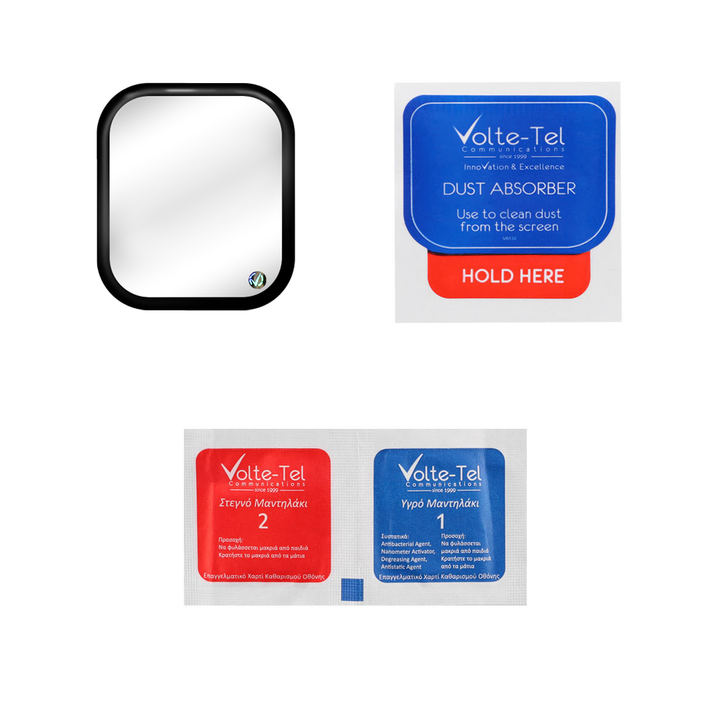 VOLTE-TEL TEMPERED PLEXI GLASS APPLE WATCH 10 42mm 3D EDGE 1.77" 9H 0.30mm FULL GLUE FULL COVER BLACK