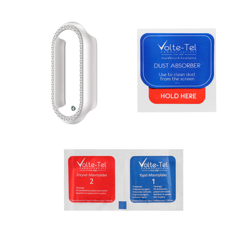 VOLTE-TEL ΘΗΚΗ XIAOMI SMART BAND 9/9NF 1.62" 9H 0.30mm PC EDGE COVER STARLIGHT WITH STRASS