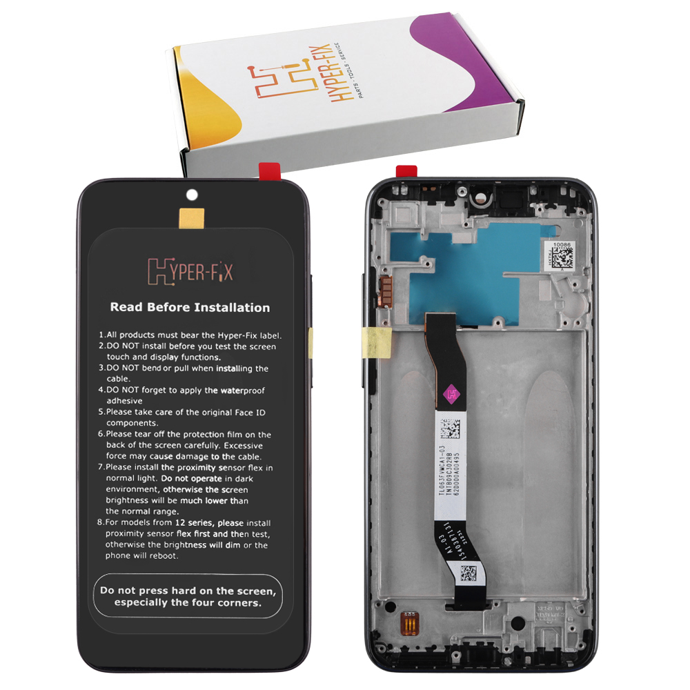XIAOMI REDMI NOTE 8T ΟΘΟΝΗ + TOUCH SCREEN + LENS + FRAME HF-5600040C3X00 BLACK HYPER-FIX SERVICE PACK