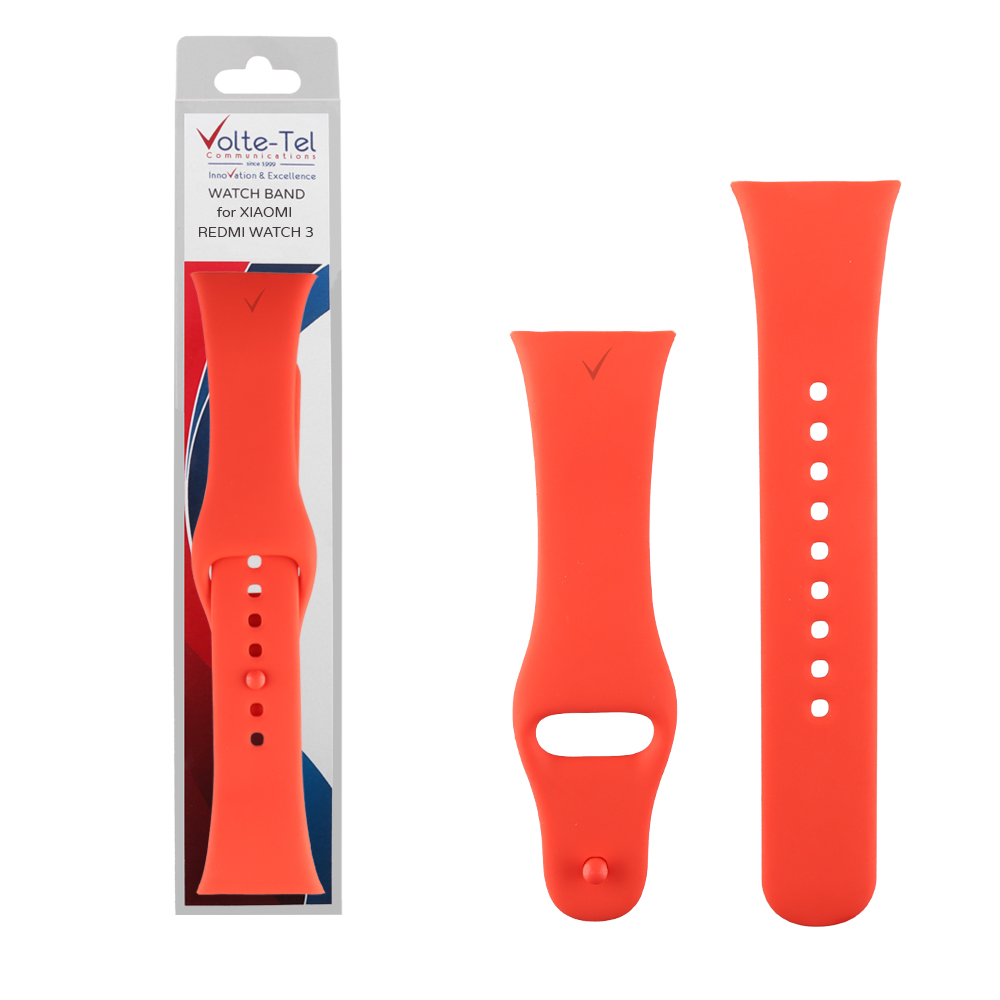 VOLTE-TEL VT142 ΛΟΥΡΑΚΙ ΡΟΛΟΓΙΟΥ ΣΙΛΙΚΟΝΗΣ XIAOMI REDMI WATCH 3 ORANGE