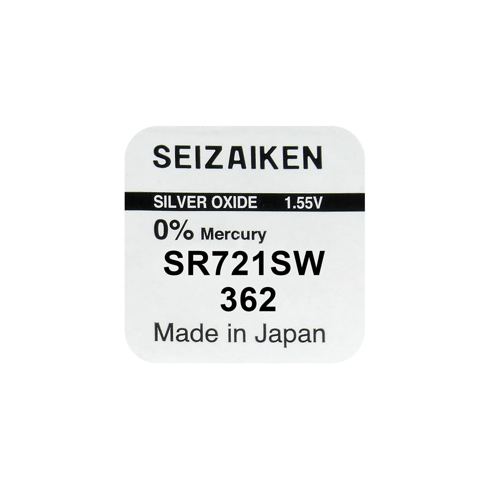 SEIZAIKEN SEIKO ΜΠΑΤΑΡΙΕΣ ΡΟΛΟΓΙΟΥ 362/SR58/361/SR721SW/G11/AG11 1.55V 28mAh SILVER OXIDE 1 ΤΕΜ/BLISTER - Image 2