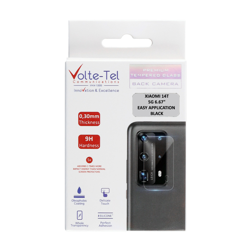 VOLTE-TEL CAMERA GLASS COVER XIAOMI 14T 5G 6.67in 9H 0.33MM EASY APPLICATION BLACK - Image 2