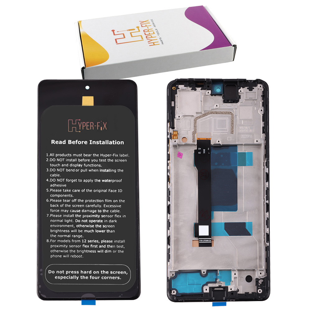 XIAOMI REDMI NOTE 12 PRO 5G/POCO X5 PRO 5G ΟΘΟΝΗ + TOUCH SCREEN + LENS + FRAME HF-5600010M1600 BLACK HYPER-FIX SERVICE PACK