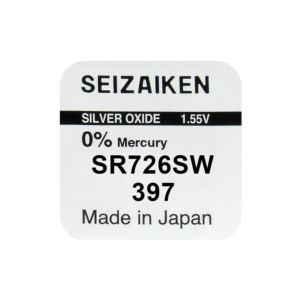 SEIZAIKEN SEIKO ΜΠΑΤΑΡΙΕΣ ΡΟΛΟΓΙΟΥ 397/396/L726F/LR59/L726/SR59/G2/AG2 1.55V 33mAh SILVER OXIDE 1 ΤΕΜ/BLISTER - Image 2