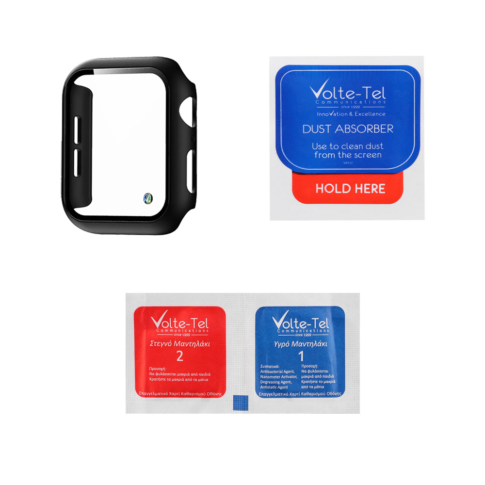 VOLTE-TEL TEMPERED GLASS APPLE WATCH 10/ WATCH 11 46mm 1.96" 9H 0.30mm 3D EDGE 1.96" 0.30mm FULL GLUE FULL COVER BLACK - Image 3