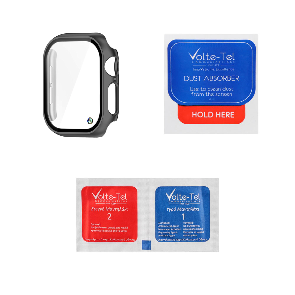 VOLTE-TEL PC EDGE COVER TEMPERED GLASS APPLE WATCH 10/ WATCH 11 46mm 1.96in 9H 0.30mm WITH KEY 3D FULL GLUE FULL COVER GREY - Image 3