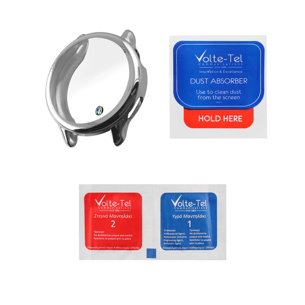 VOLTE-TEL TEMPERED GLASS GARMIN VIVOACTIVE 6 1.2" 9H 0.30mm EDGE COVER WITH KEY 3D FULL COVER SILVER - Image 3