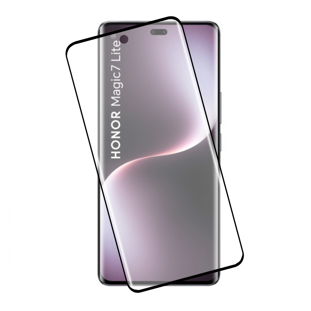 IDOL 1991 TEMPERED GLASS HUAWEI MAGIC 7 LITE 6.78" 9H 0.30mm GLAMOUR FULL COVER 3D EDGE GLUE FINGER UNLOCK BLACK