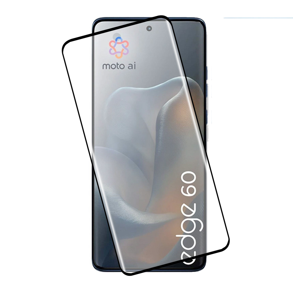 IDOL 1991 TEMPERED GLASS MOTOROLA EDGE 60 5G 6.67" 9H 0.30mm GLAMOUR FULL COVER 3D EDGE GLUE FINGER UNLOCK BLACK
