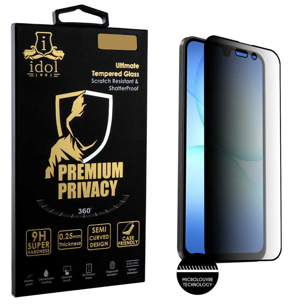 IDOL 1991 TEMPERED GLASS SAMSUNG A17 4G A175/A17 5G A176/M17 5G M176 6.7" 9H 0.25mm PREMIUM PRIVACY ANTISPY SEMI CURVED FULL GLU