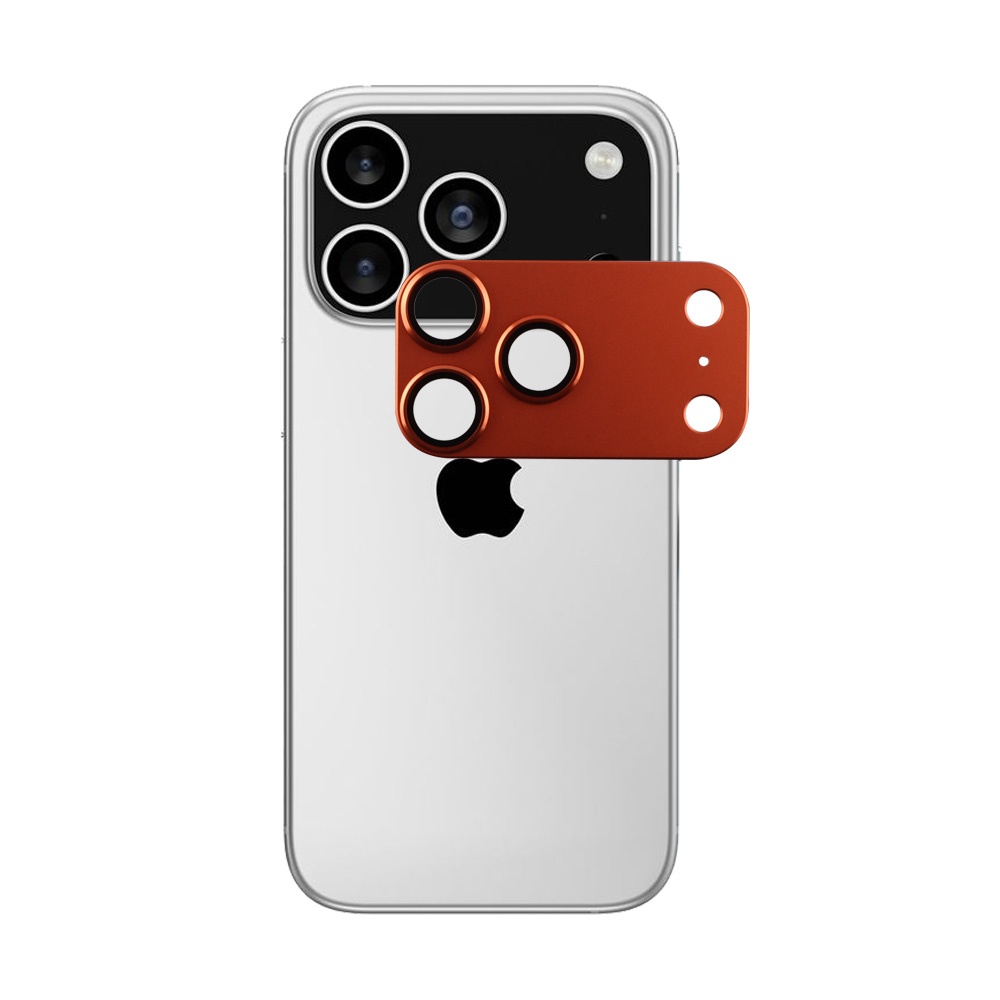 VOLTE-TEL CAMERA GLASS COVER IPHONE 17 PRO 6.3" 9H 0.30MM 3D AR ALUMINIUM-ELECTROPLATING FRAME ORANGE - Image 5