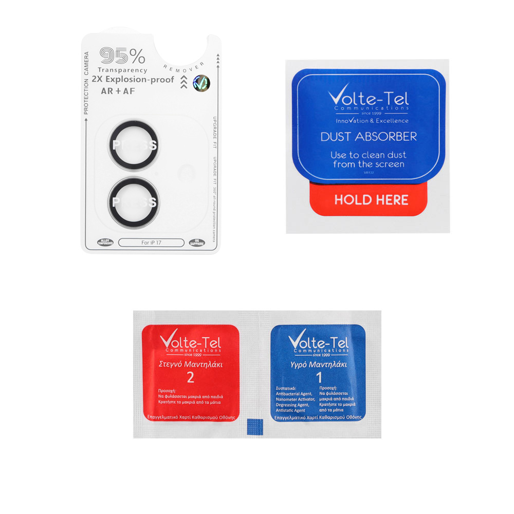 VOLTE-TEL CAMERA GLASS COVER IPHONE 17 6.3" 9H 0.33MM AR PREMIUM EASY APPLICATION SILVER - Image 3