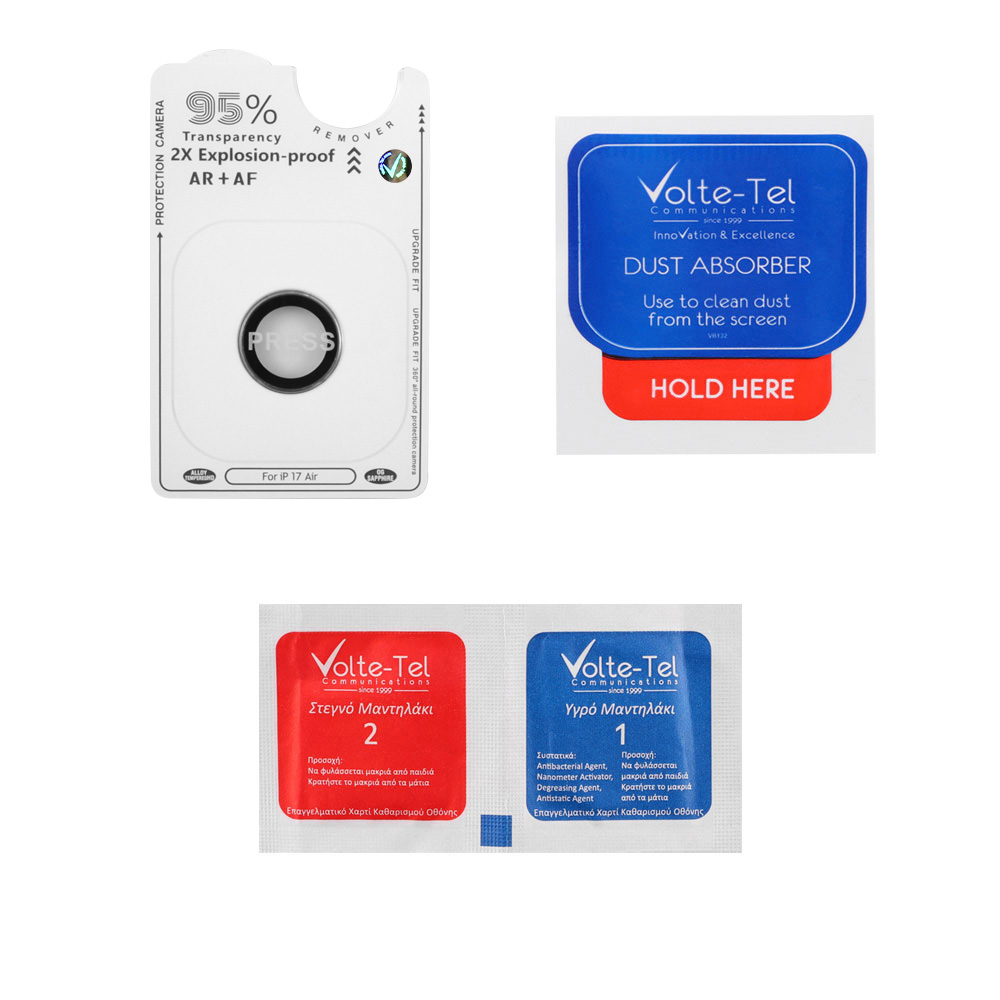 VOLTE-TEL CAMERA GLASS COVER IPHONE 17 AIR 6.5" 9H 0.33MM AR PREMIUM EASY APPLICATION SILVER - Image 3