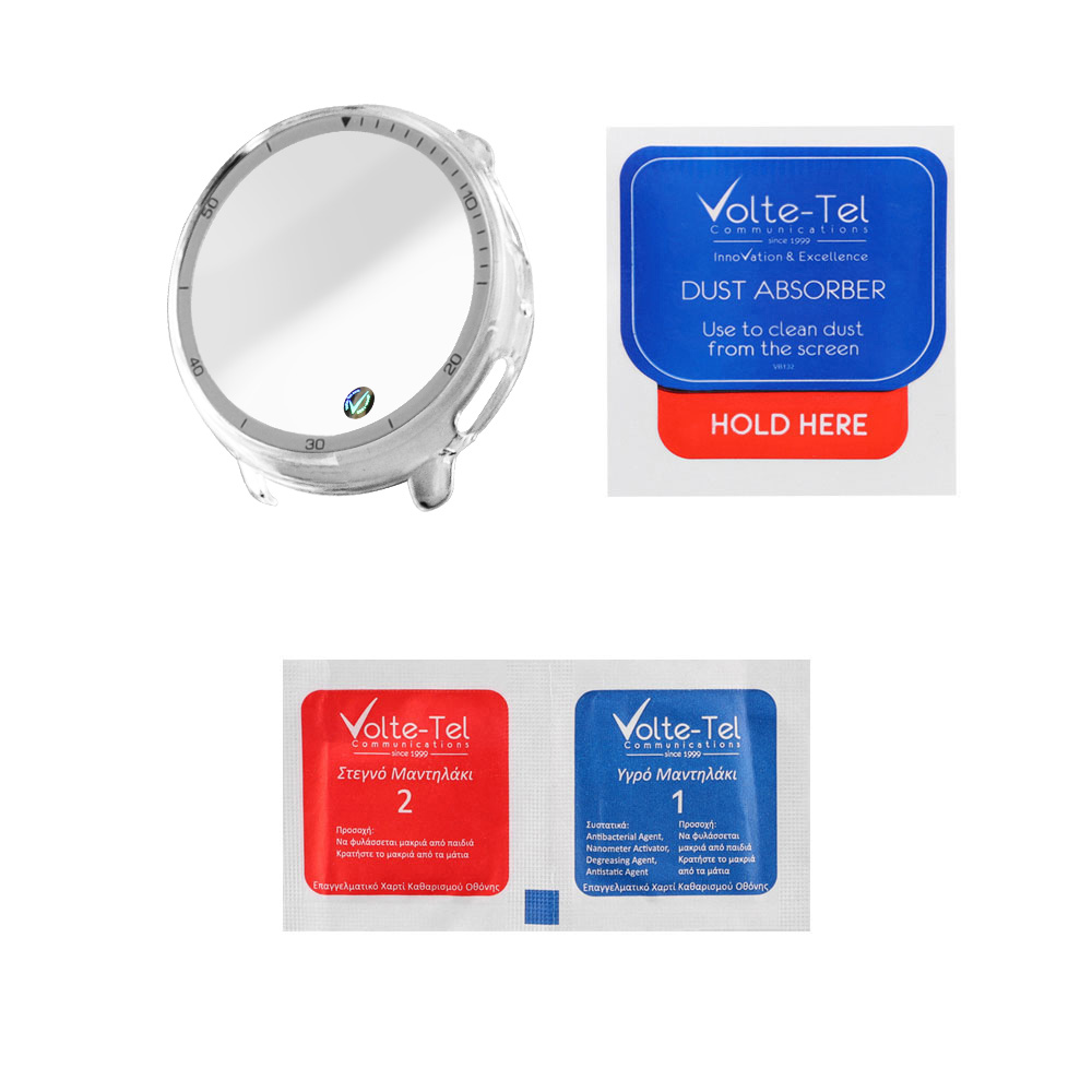 VOLTE-TEL TEMPERED GLASS WATCH AMAZFIT ACTIVE 2 1.32" 9H 0.30mm PC EDGE COVER WITH KEY 3D FULL GLUE FULL COVER TRANSPARENT - Image 3