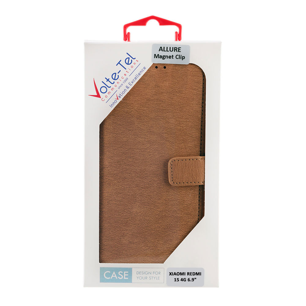 VOLTE-TEL ΘΗΚΗ XIAOMI REDMI 15 4G GLOBAL VERSION 6.9" ALLURE MAGNET BOOK STAND CLIP GOLD - Image 2
