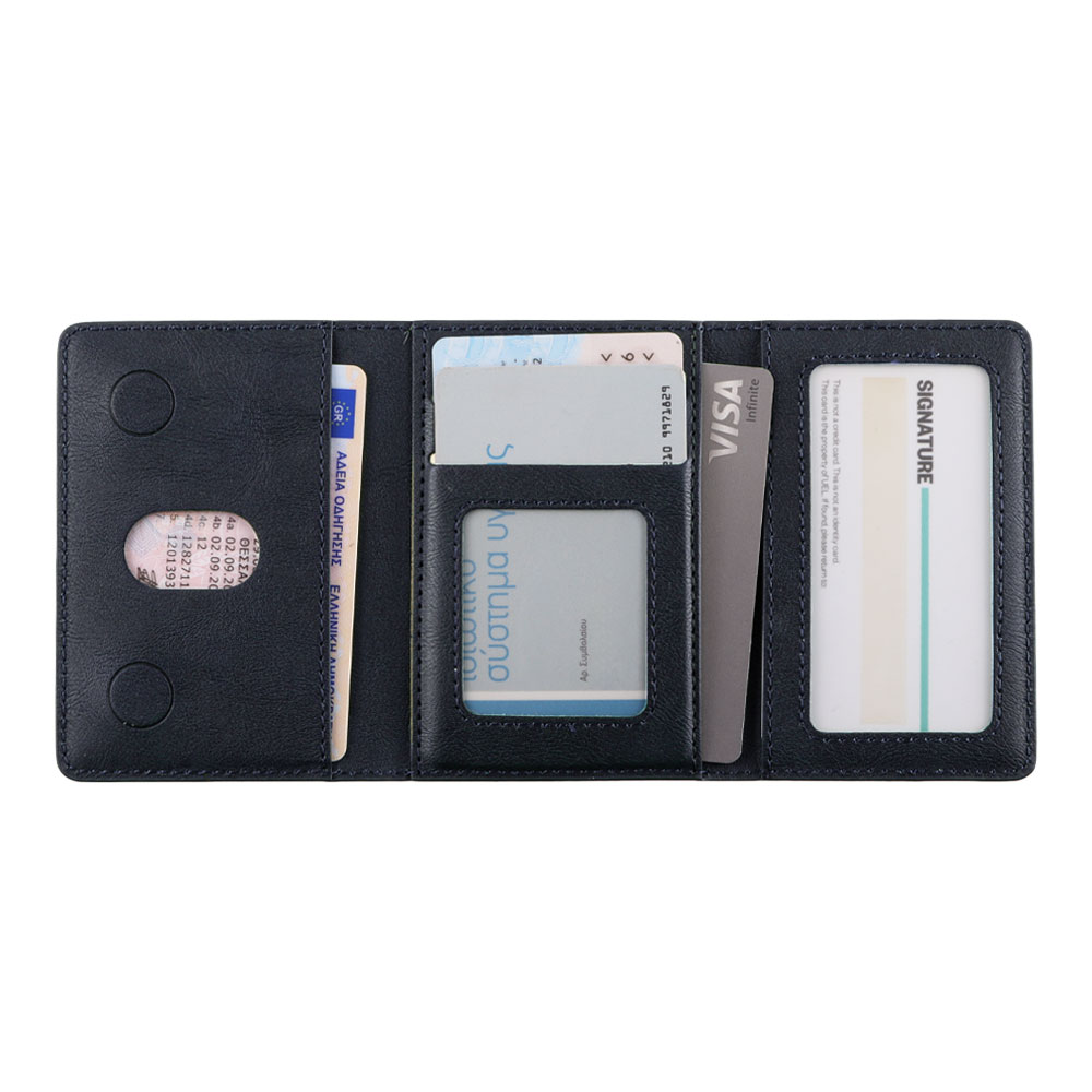 IDOL 1991 LEATHER POCKET MAGSAFE ANTI-RF CARD WALLET BLUE - Image 7