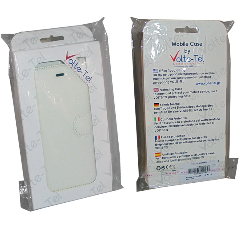 VOLTE-TEL ΘΗΚΗ IPHONE 6S PLUS/6 5.5" LEATHER-TPU BOOK STAND WHITE - Image 3