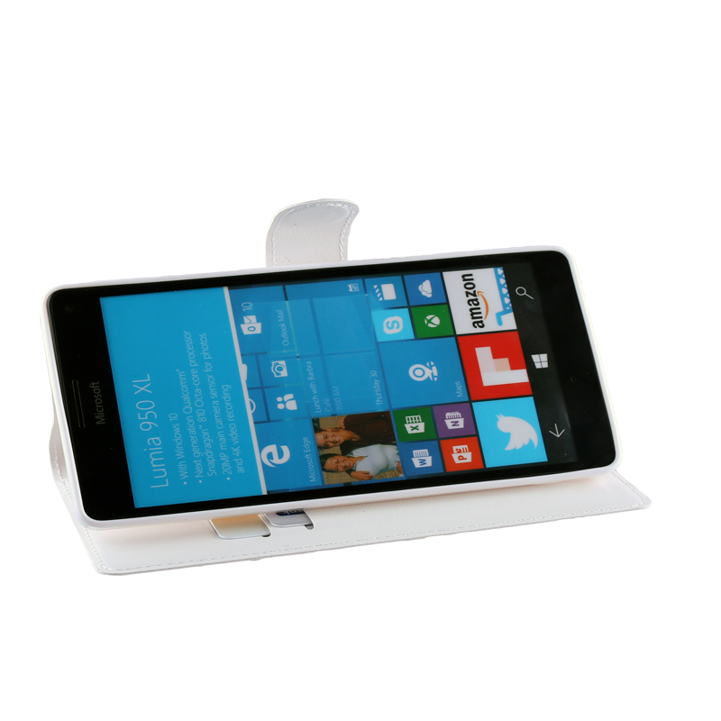 VOLTE-TEL ΘΗΚΗ MICROSOFT LUMIA 950 XL LEATHER-TPU BOOK STAND WHITE - Image 5