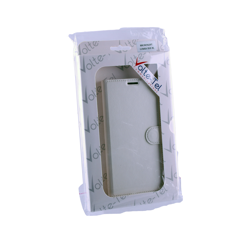 VOLTE-TEL ΘΗΚΗ MICROSOFT LUMIA 950 XL LEATHER-TPU BOOK STAND WHITE - Image 3