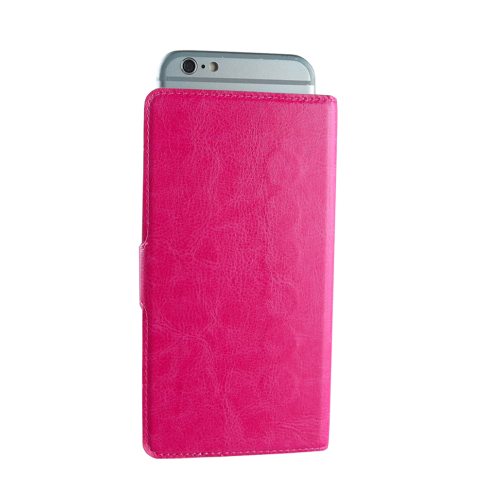 VOLTE-TEL ΘΗΚΗ UNIVERSAL 5.1"-5.7" LEATHER BOOK 3M MAGNET PINK - Image 5