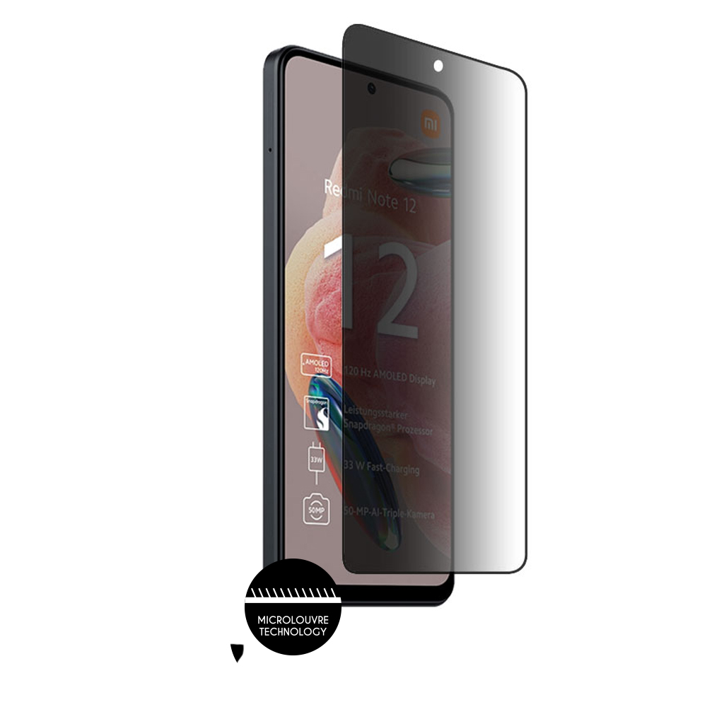 IDOL 1991 PREMIUM PRIVACY ANTISPY TEMPERED GLASS XIAOMI REDMI NOTE 12 4G/NOTE 12 5G 6.67in 9H 0.25mm SEMI CURVED FULL GLUE BLACK - Image 7