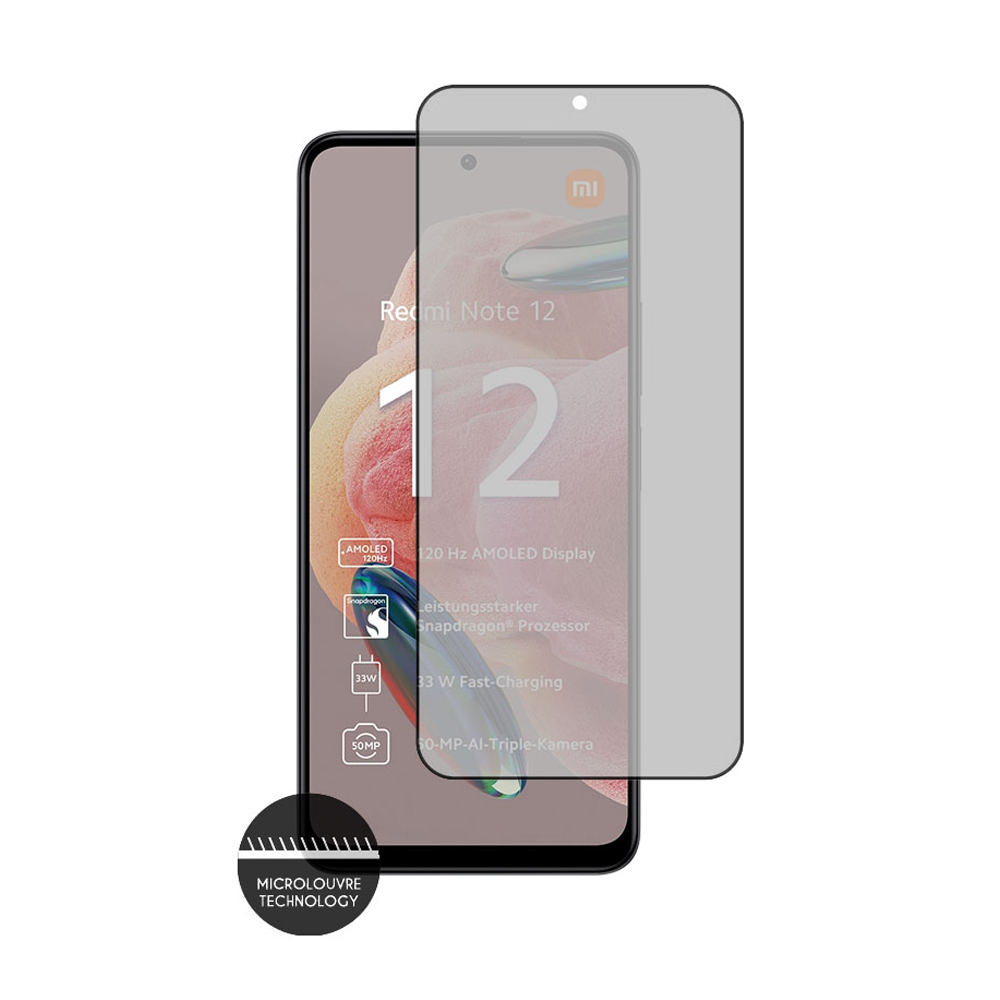 IDOL 1991 PREMIUM PRIVACY ANTISPY TEMPERED GLASS XIAOMI REDMI NOTE 12 4G/NOTE 12 5G 6.67in 9H 0.25mm SEMI CURVED FULL GLUE BLACK - Image 6