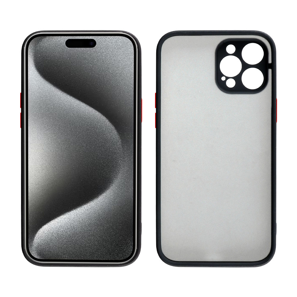 LIME ΘΗΚΗ IPHONE 15 PRO 6.1" HARDSHELL FUSION FULL CAMERA PROTECTION BLACK WITH RED KEYS - Image 6