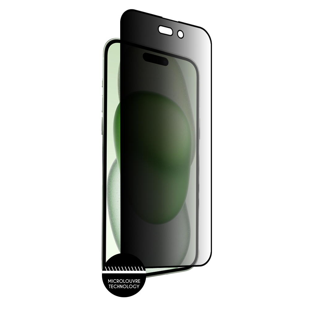 IDOL 1991 PREMIUM PRIVACY ANTISPY TEMPERED GLASS IPHONE 15 PLUS 6.7in 9H 0.25mm SEMI CURVED FULL GLUE BLACK - Image 6