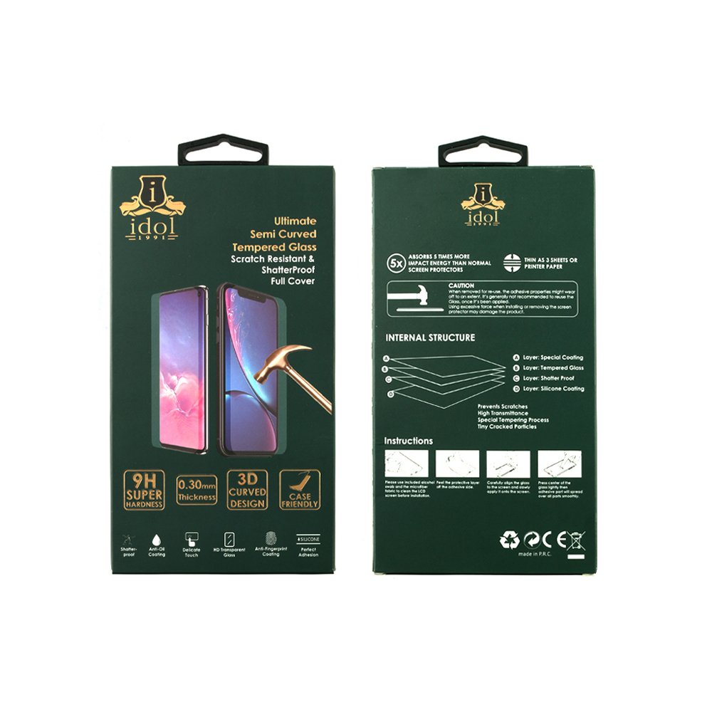 IDOL 1991 GLAMOUR TEMPERED GLASS REALME 11 PRO 5G/REALME 11 PRO+ 5G 6.7in 9H 0.30mm FULL COVER 3D EDGE GLUE FINGER UNLOCK BLACK - Image 2