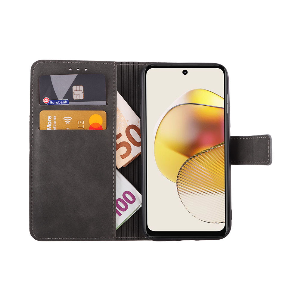 LIME ESSENTIAL ΘΗΚΗ MOTOROLA MOTO G73 6.5in MAGNET BOOK STAND CLIP GREY - Image 5