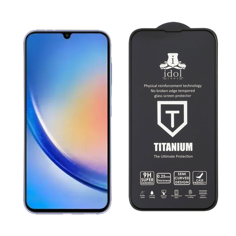 IDOL 1991 TITANIUM TEMPERED GLASS SAMSUNG A35 5G 6.6in 9H 0.25mm SEMI CURVED FULL GLUE BLACK - Image 5