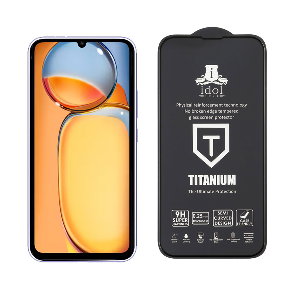 IDOL 1991 TITANIUM TEMPERED GLASS XIAOMI REDMI 13C 4G/5G 6.74in 9H 0.25mm SEMI CURVED FULL GLUE BLACK - Image 5