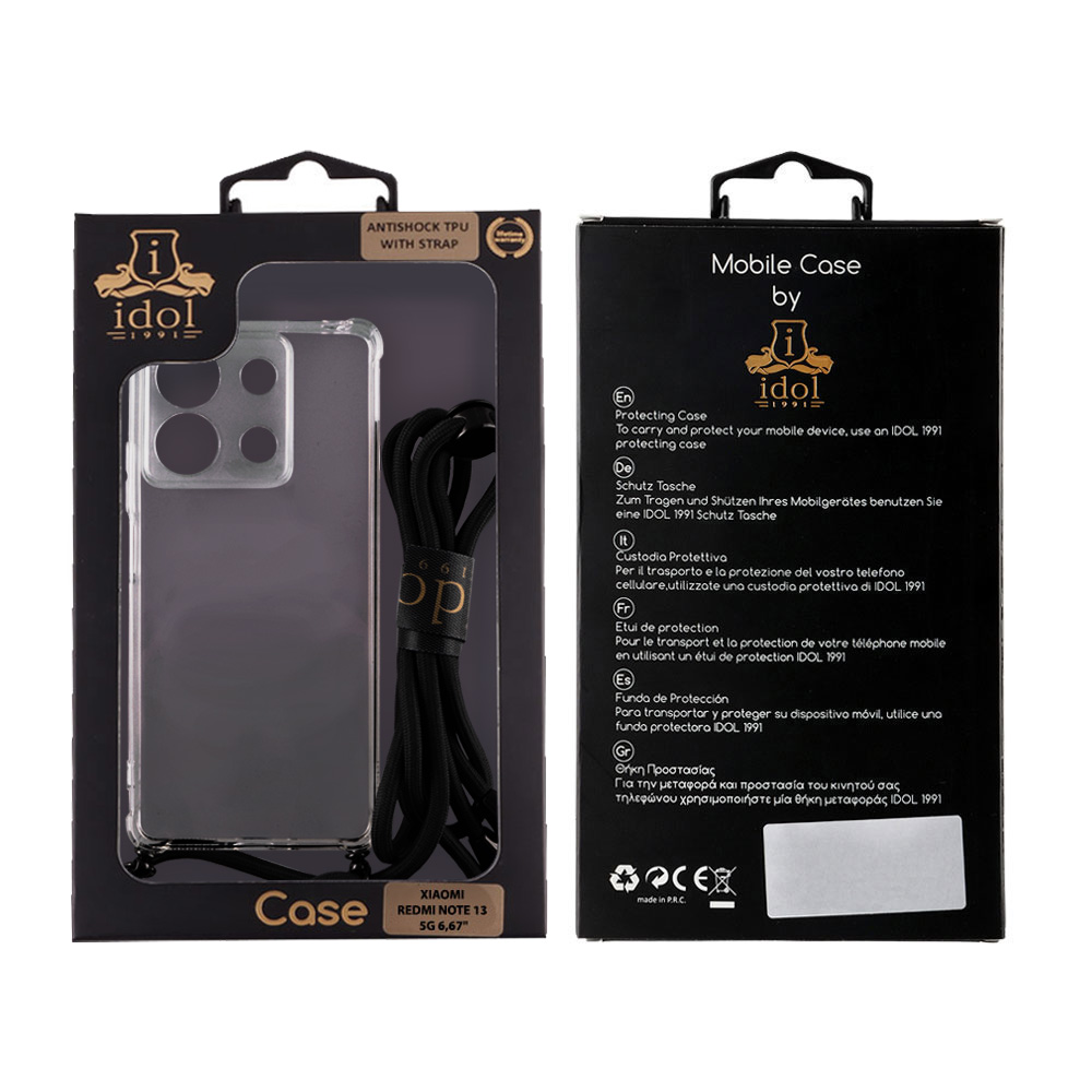 IDOL 1991 ANTISHOCK AIR TPU ΘΗΚΗ XIAOMI REDMI NOTE 13 5G 6.67in WITH STRAP FULL CAMERA PROTECTION ΔΙΑΦΑΝΗ - Image 2