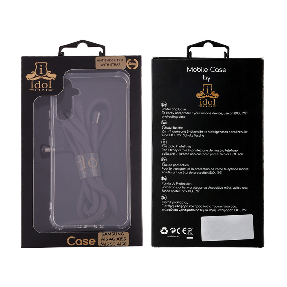 IDOL 1991 ANTISHOCK AIR TPU ΘΗΚΗ SAMSUNG A15 4G A155/A15 5G A156 6.4in WITH STRAP FULL CAMERA PROTECTION ΔΙΑΦΑΝΗ - Image 2