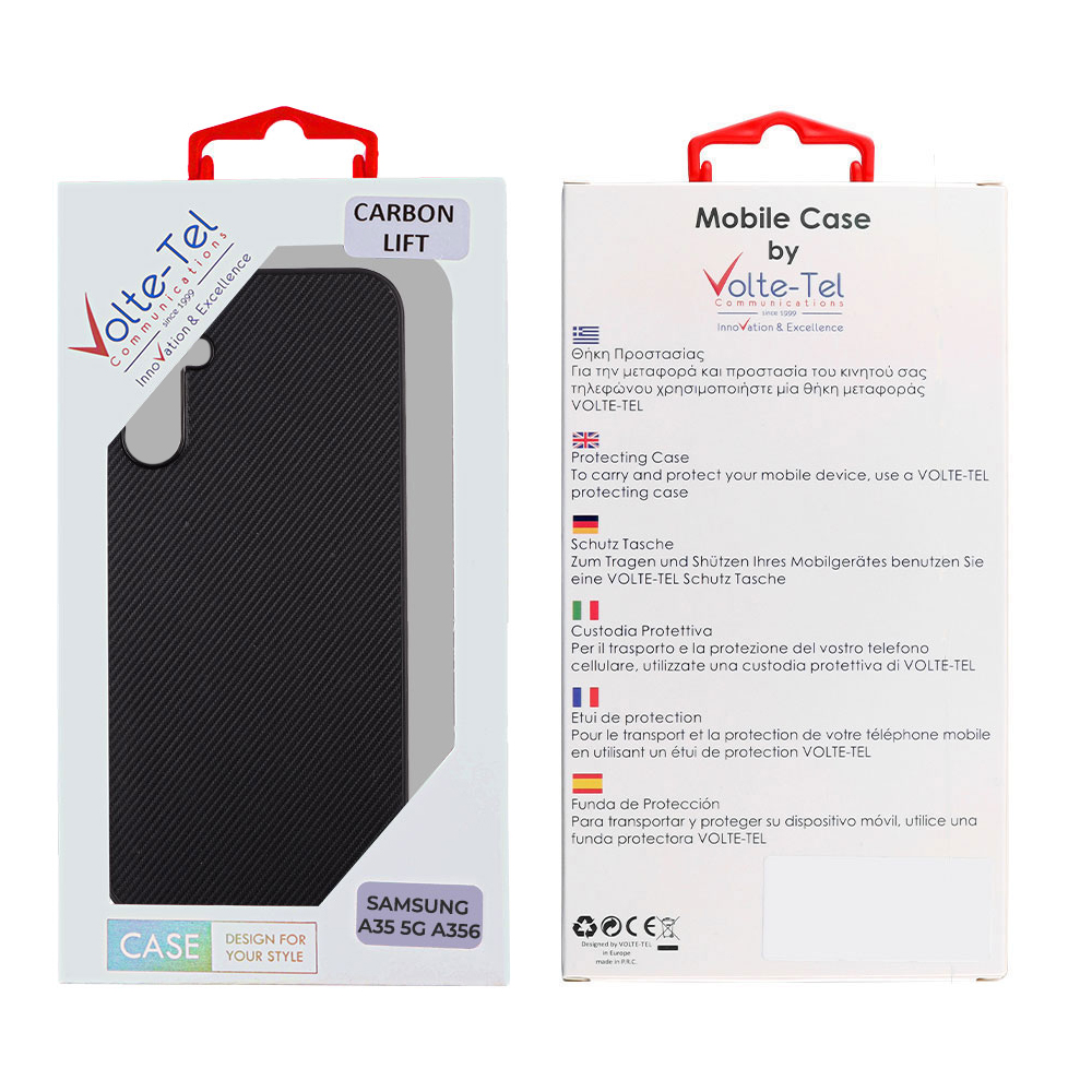 VOLTE-TEL CARBON LIFT ΘΗΚΗ SAMSUNG A35 5G A356 6.6in CAMERA GUARD BLACK - Image 2