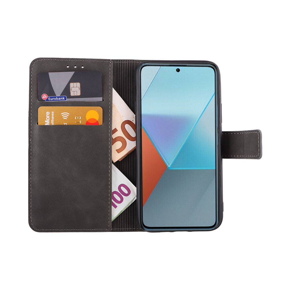 LIME ESSENTIAL ΘΗΚΗ XIAOMI REDMI NOTE 13 PRO 5G 6.67in MAGNET BOOK STAND CLIP GREY - Image 5