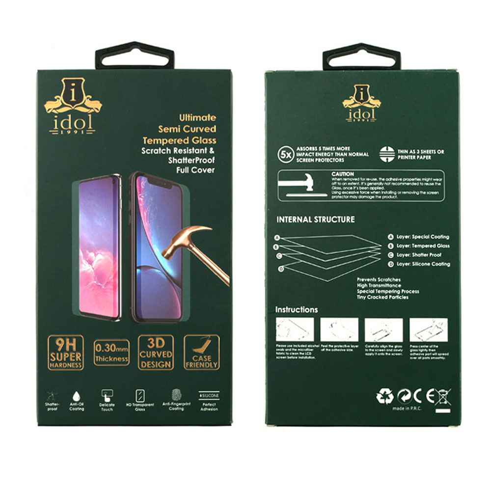 IDOL 1991 GLAMOUR TEMPERED GLASS XIAOMI 14 ULTRA 5G 6.73in 9H 0.30mm FULL COVER 3D EDGE GLUE FINGER UNLOCK BLACK - Image 2