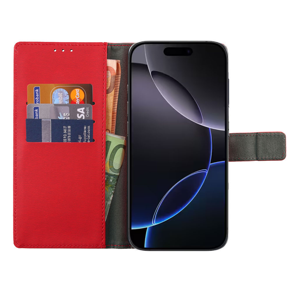VOLTE-TEL ALLURE ΘΗΚΗ IPHONE 16 PRO 6.3in MAGNET BOOK STAND CLIP RED - Image 6