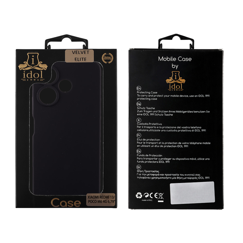 IDOL 1991 VELVET ELITE TPU ΘΗΚΗ XIAOMI REDMI 13/ POCO M6 4G 6.79in 4 SIDE FULL CAMERA PROTECTION BLACK - Image 2