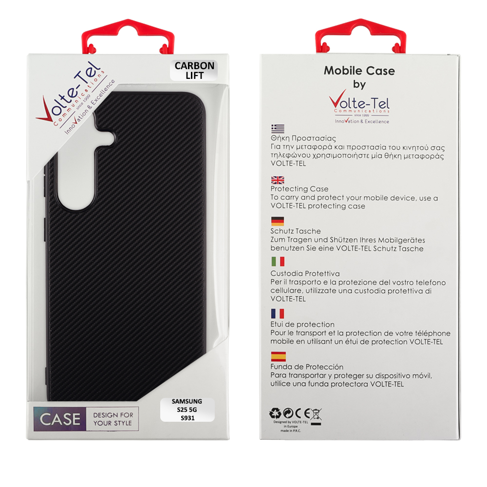 VOLTE-TEL CARBON LIFT ΘΗΚΗ SAMSUNG S25 5G S931 6.2in CAMERA GUARD BLACK - Image 2