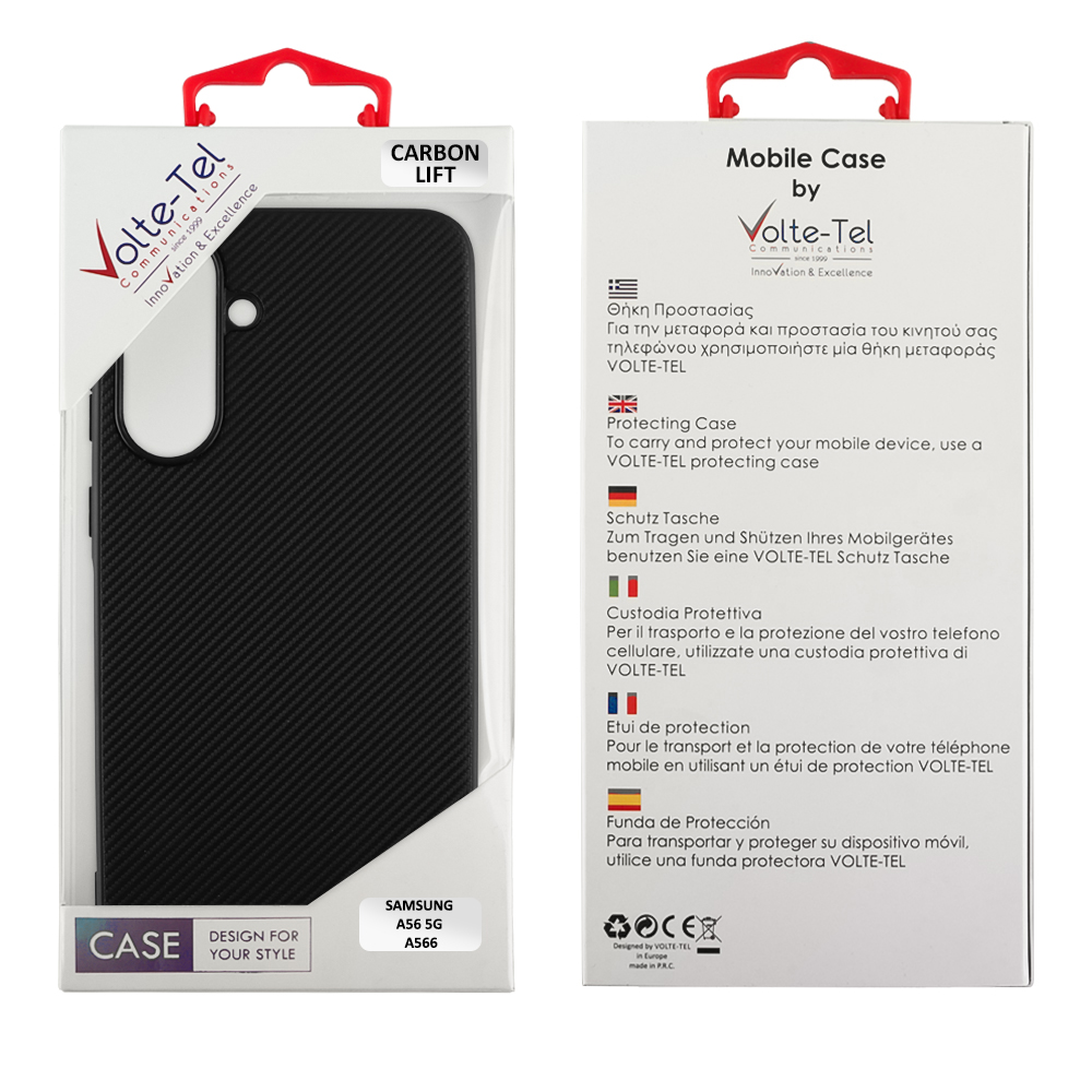 VOLTE-TEL CARBON LIFT ΘΗΚΗ SAMSUNG A56 5G A566 6.7in CAMERA GUARD BLACK - Image 2